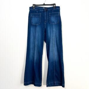 Lauren Conrad Jeans Womens 14 High Rise Wide Leg Baggy Retro 70s Patch Pockets